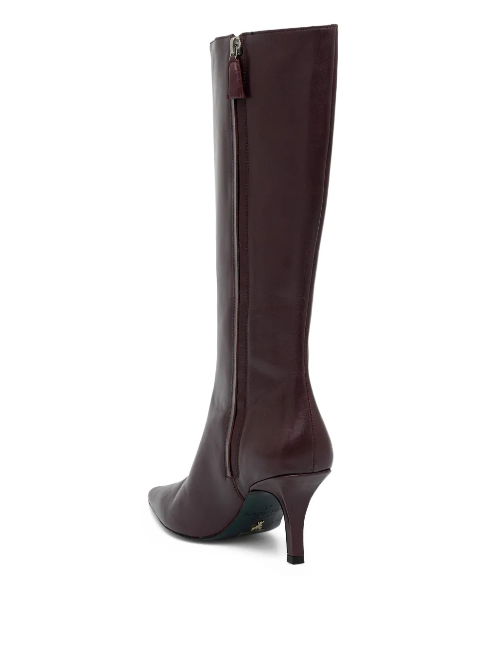 Patrizia Pepe 75 mm knielaarzen met puntige neus Rood