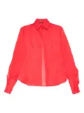 Kiton sheer panelled shirt - Red