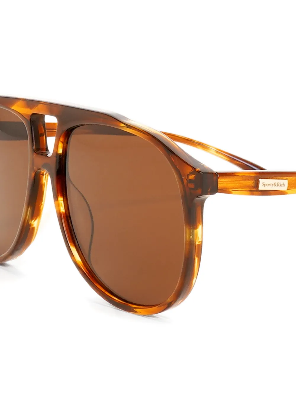 Sporty And Rich Tortoiseshell Frame Sunglasses In Gold