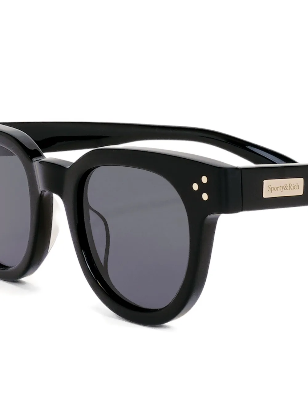 Sporty & Rich Zonnebril met rond montuur Zwart