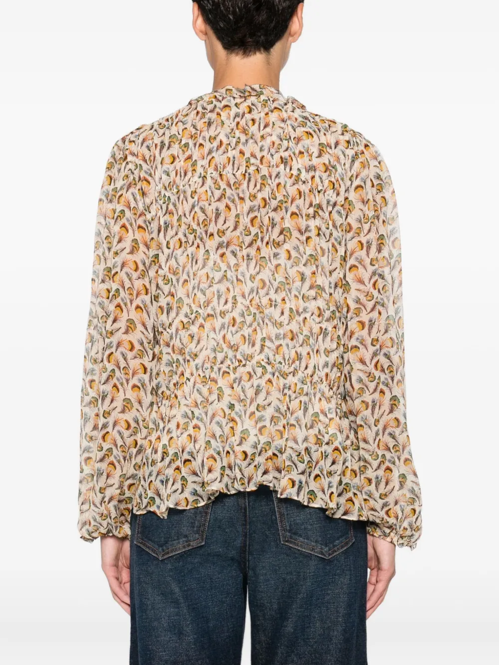Ulla Johnson Ruffled Floral-print Top In Brown