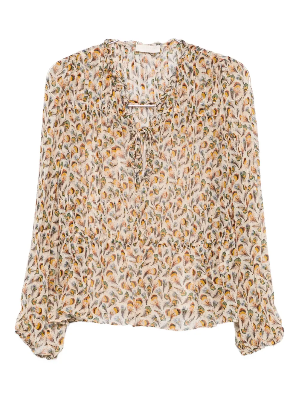 Ulla Johnson Ruffled Floral-print Top In Brown