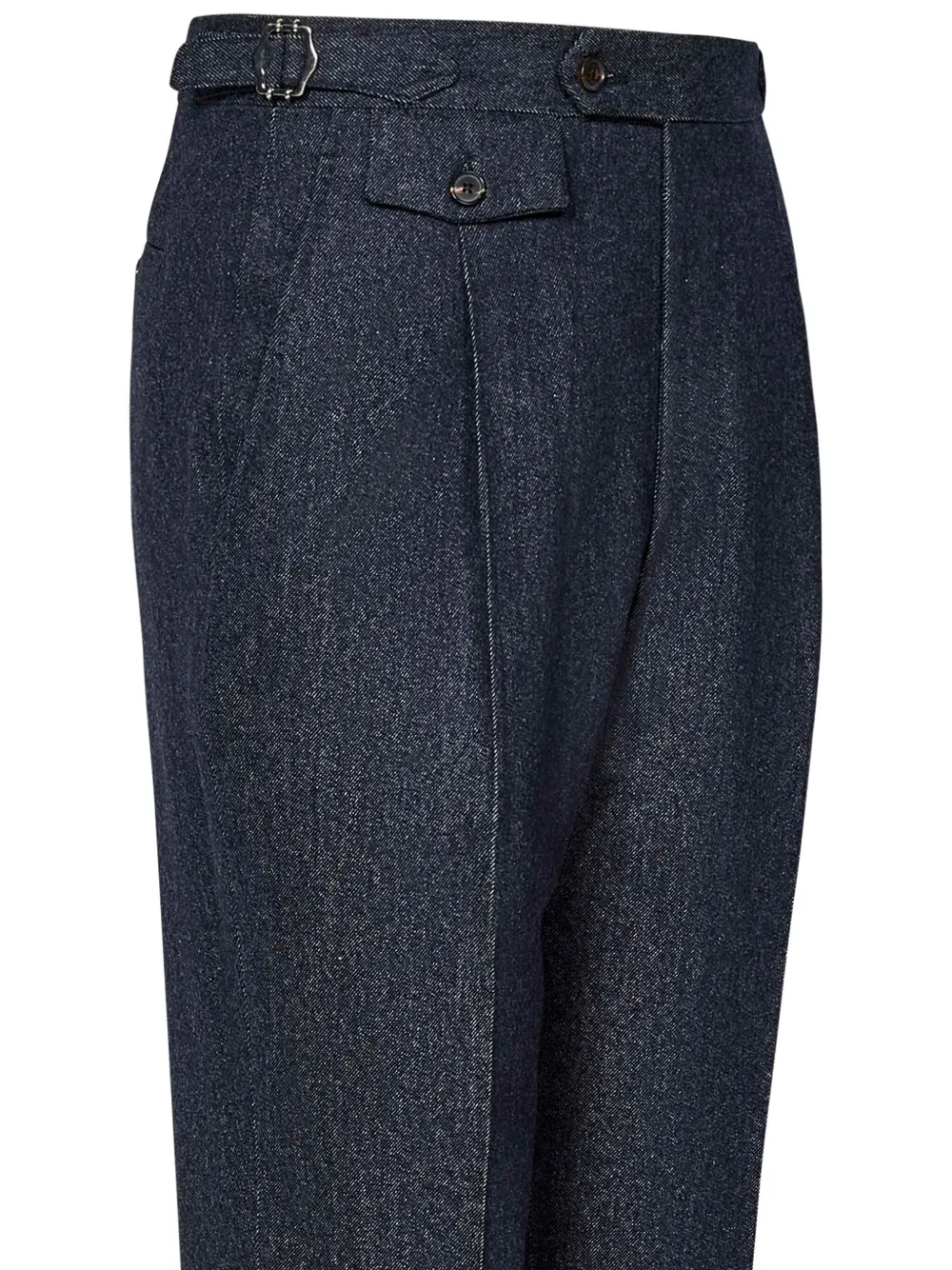 Franzese Collection Stefano De Martino Virgin-wool Trousers In Blue