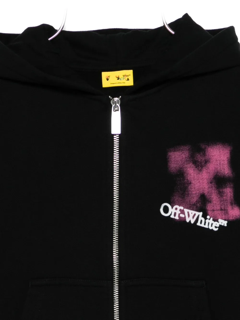 Off-white Logo-print Hoodie In Black