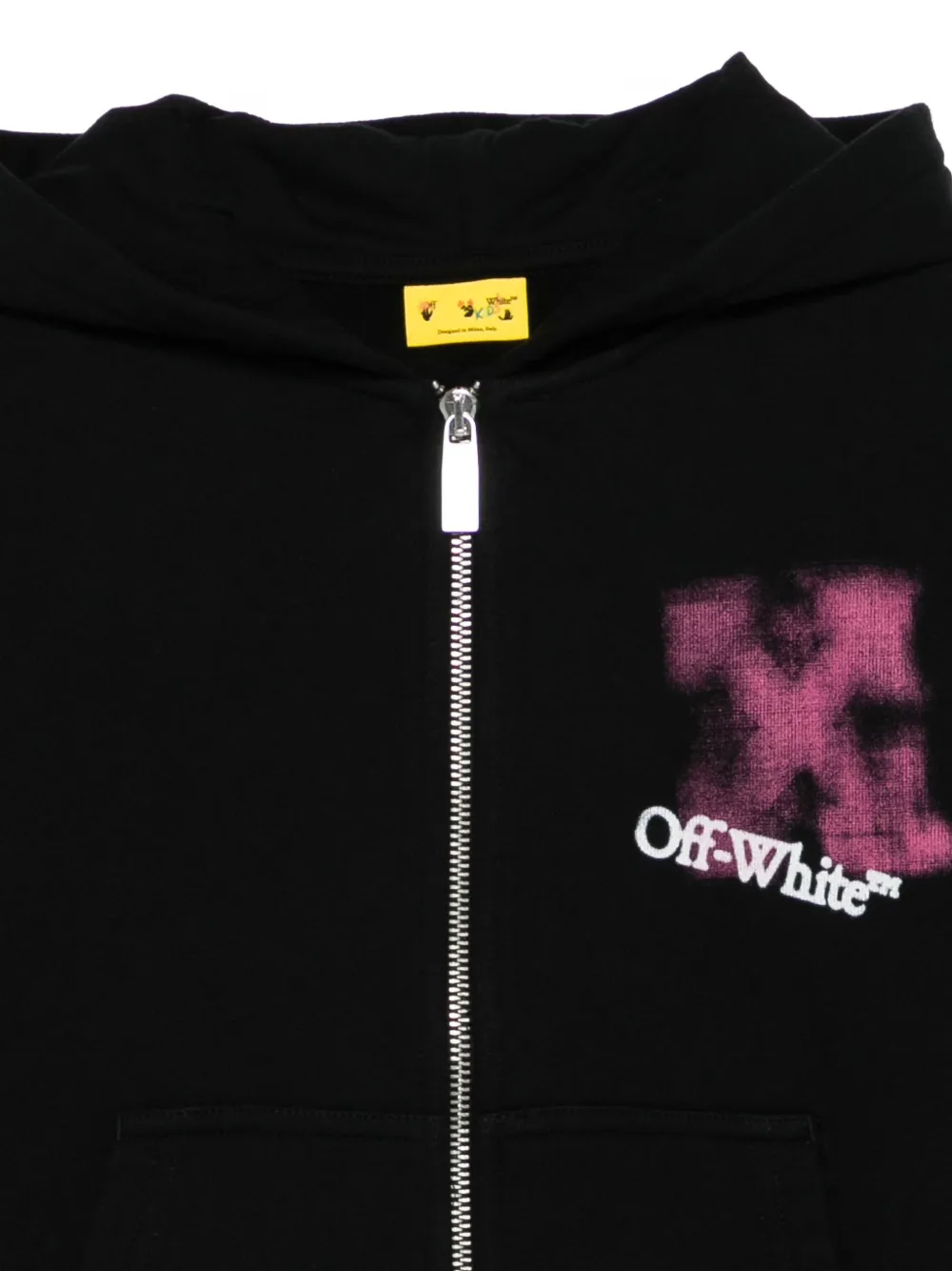 Off-White Kids Hoodie met logoprint Zwart