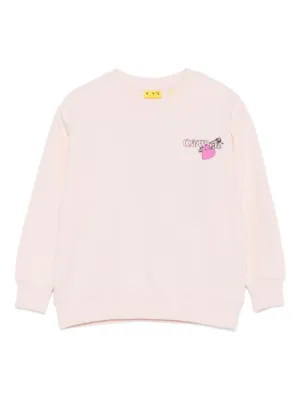 Stone Island Junior logo-patch Crew Neck Sweatshirt | Pink