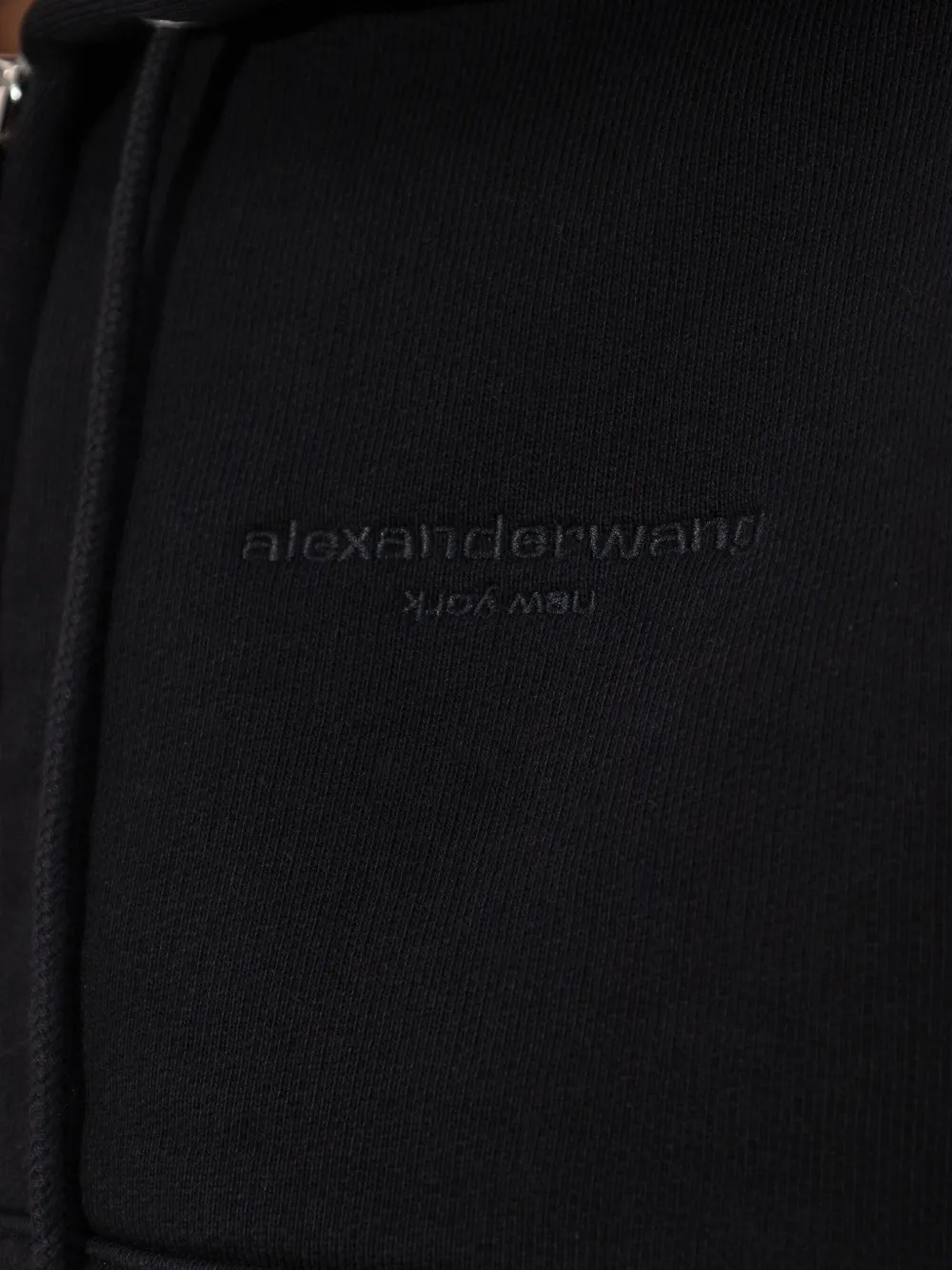 Alexander Wang Zip-up Hooded Sweater In Black