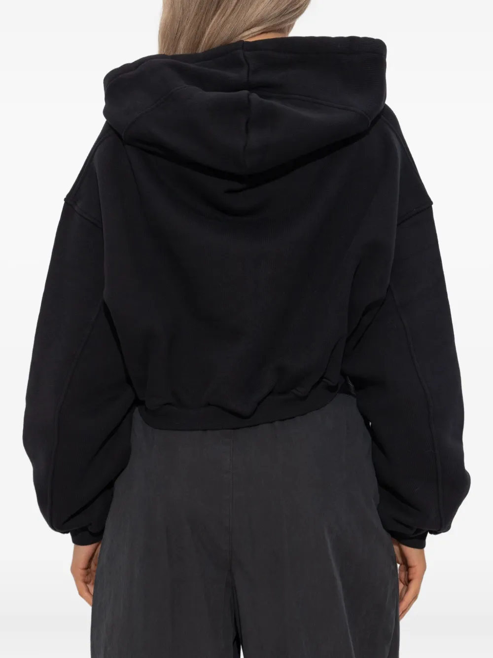 Alexander Wang Zip-up Hooded Sweater In Black