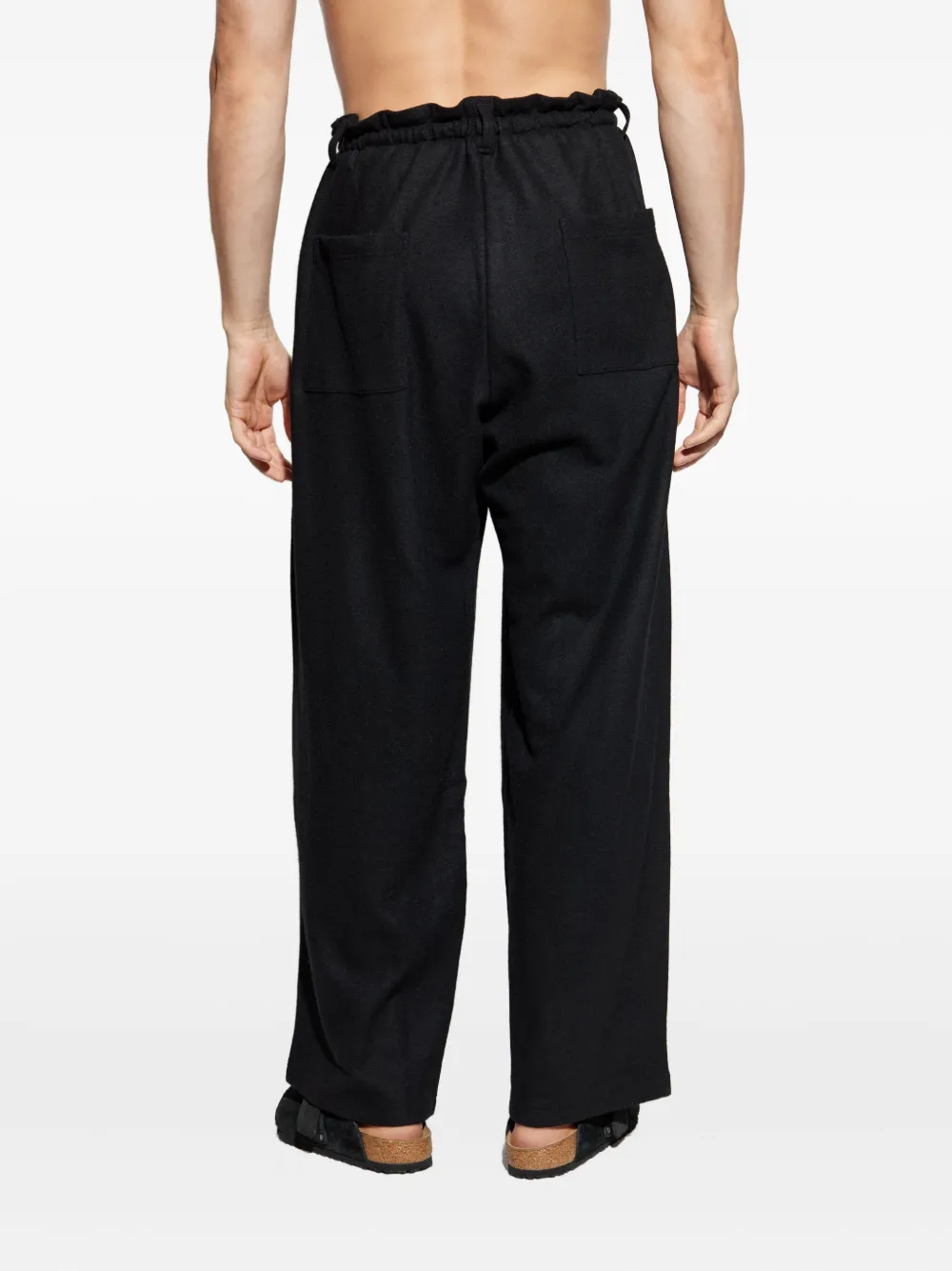 Yohji Yamamoto Broek met elastische taille Zwart