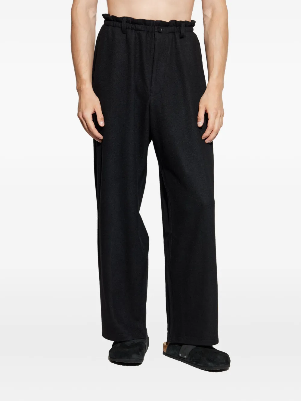Yohji Yamamoto Broek met elastische taille Zwart