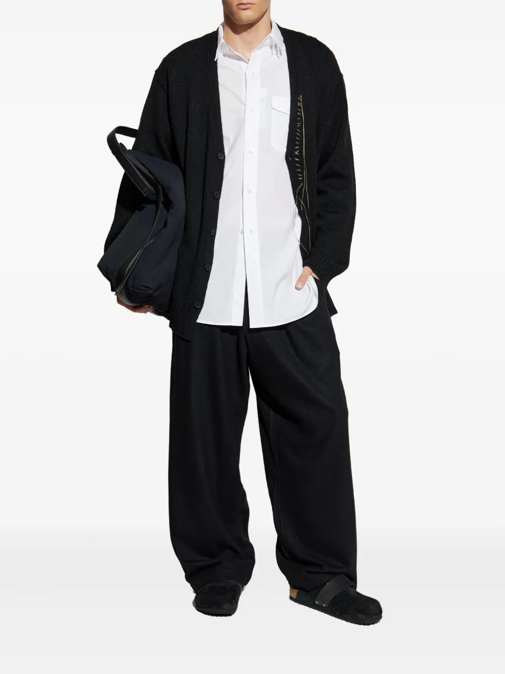 Yohji Yamamoto elasticated-waist wool trousers | Regular-Fit & Straight Leg Pants | Image 2