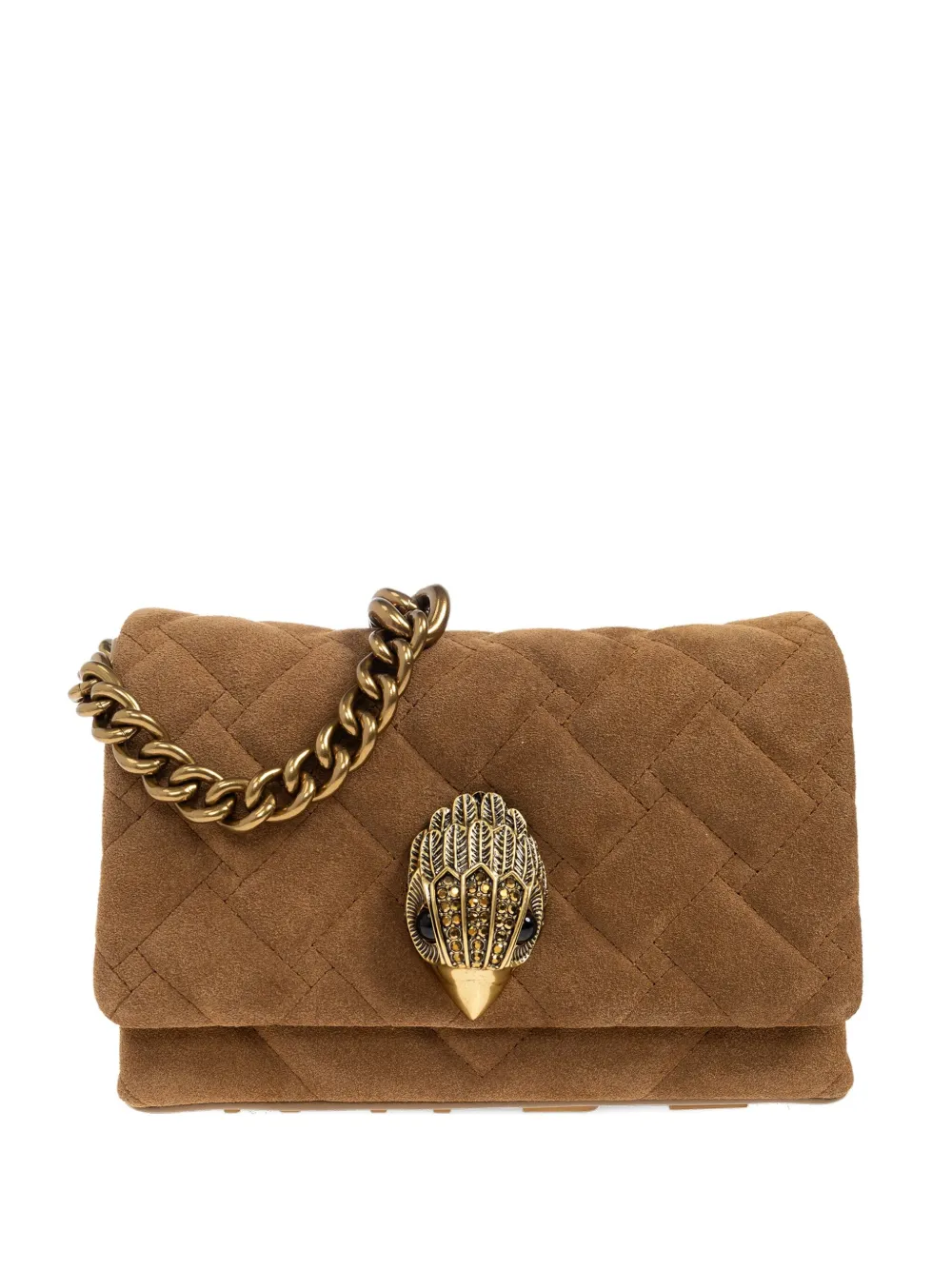 Kurt Geiger London mini Kensington quilted cross body bag | Brown | Image 1