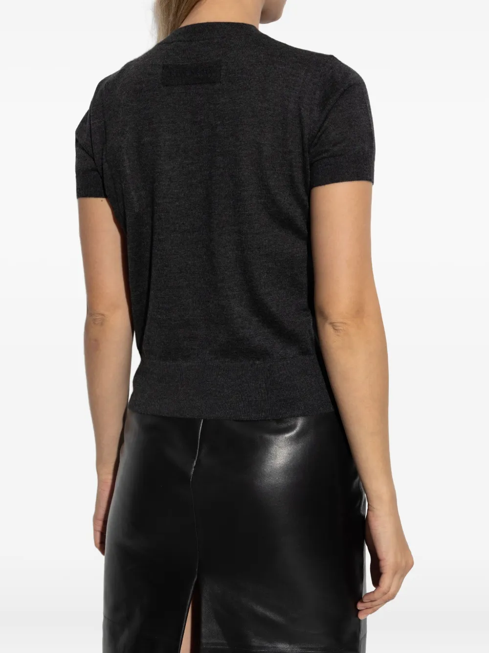 Givenchy Fitted Crew Neck Short Sleeve Knitwear In Black