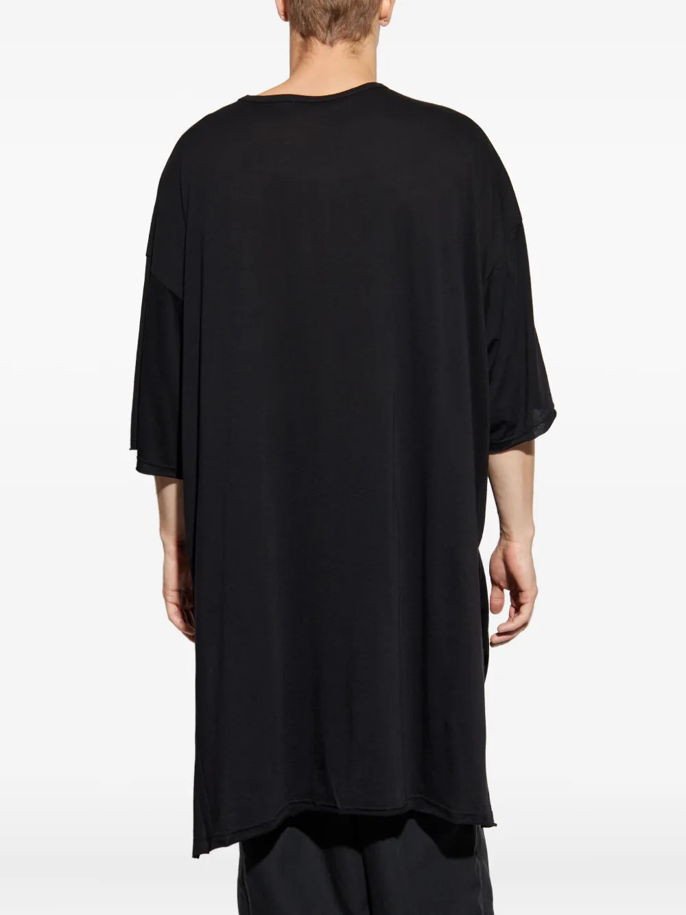 Yohji Yamamoto T-shirt met zijsplit Zwart