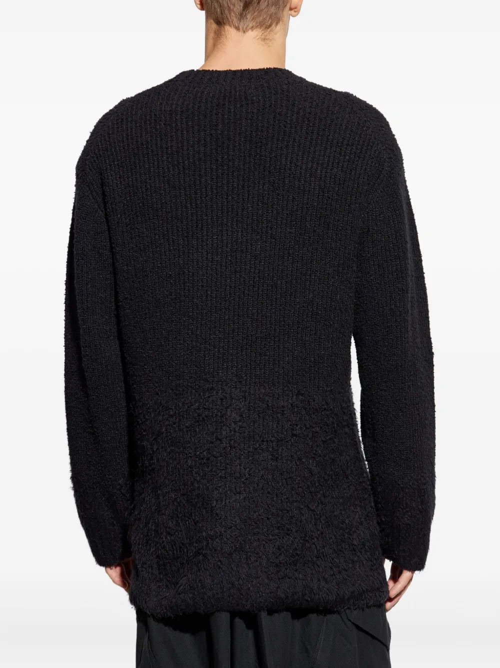 Yohji Yamamoto Ribbed-knit Jumper In Black