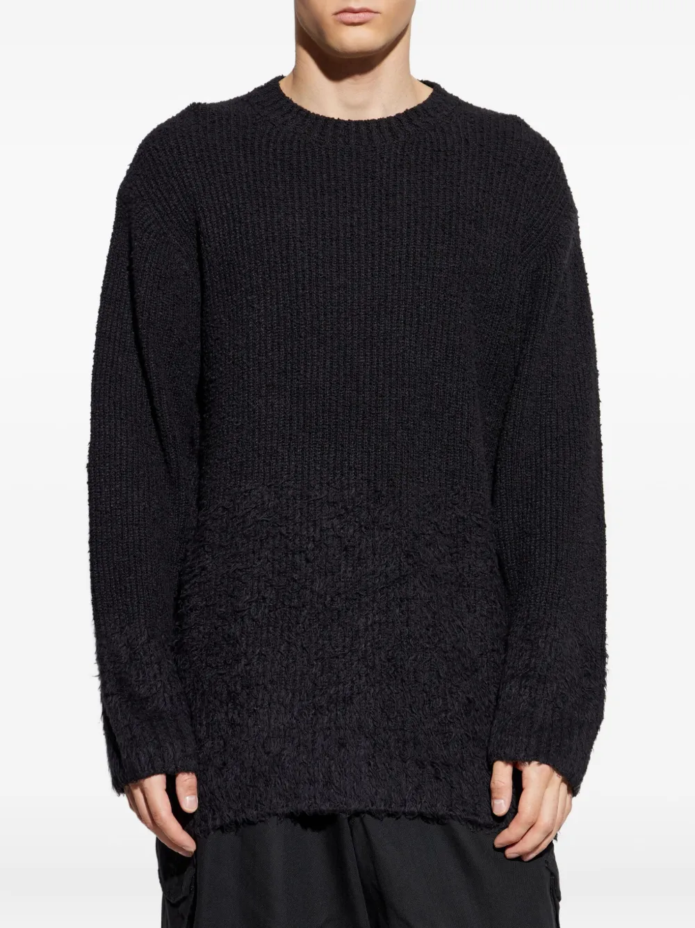 Yohji Yamamoto Ribbed-knit Jumper In Black