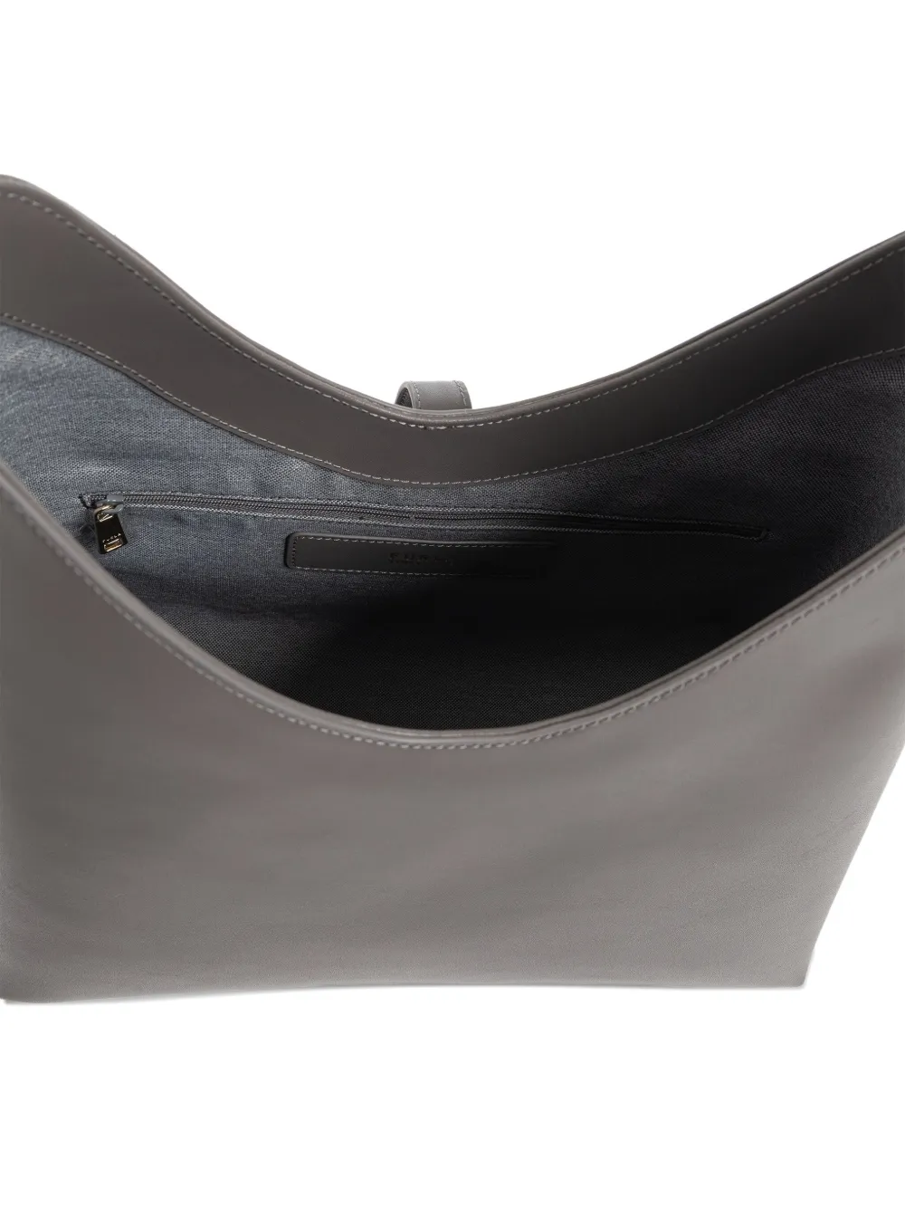 Furla Curved-top Clasp Tote Bag In Gray