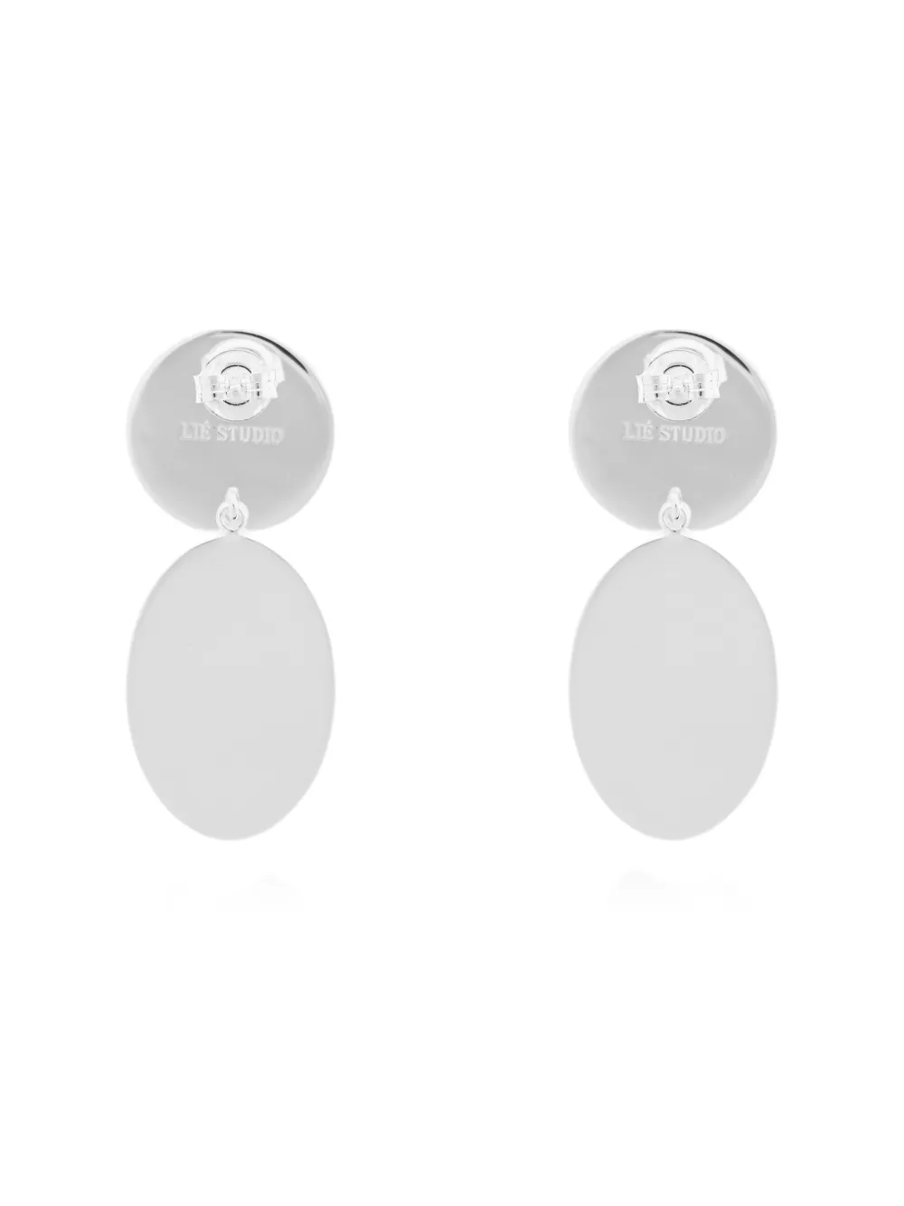 Lie Studio Double-sphere Earrings In Silver