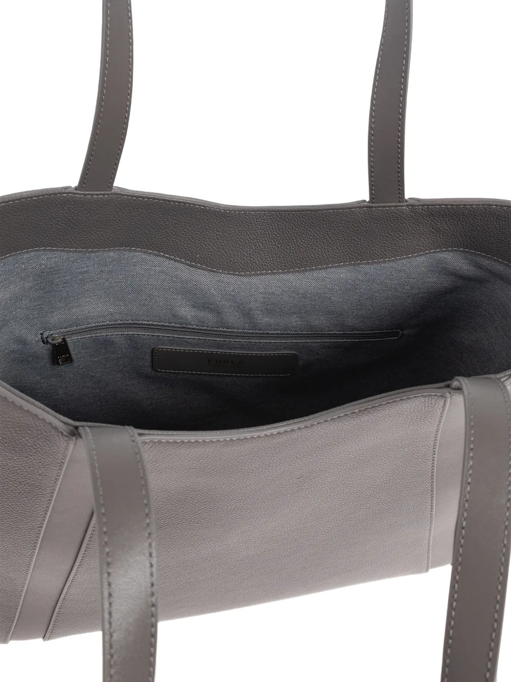 Furla Panelled Clasp Tote Bag In Gray