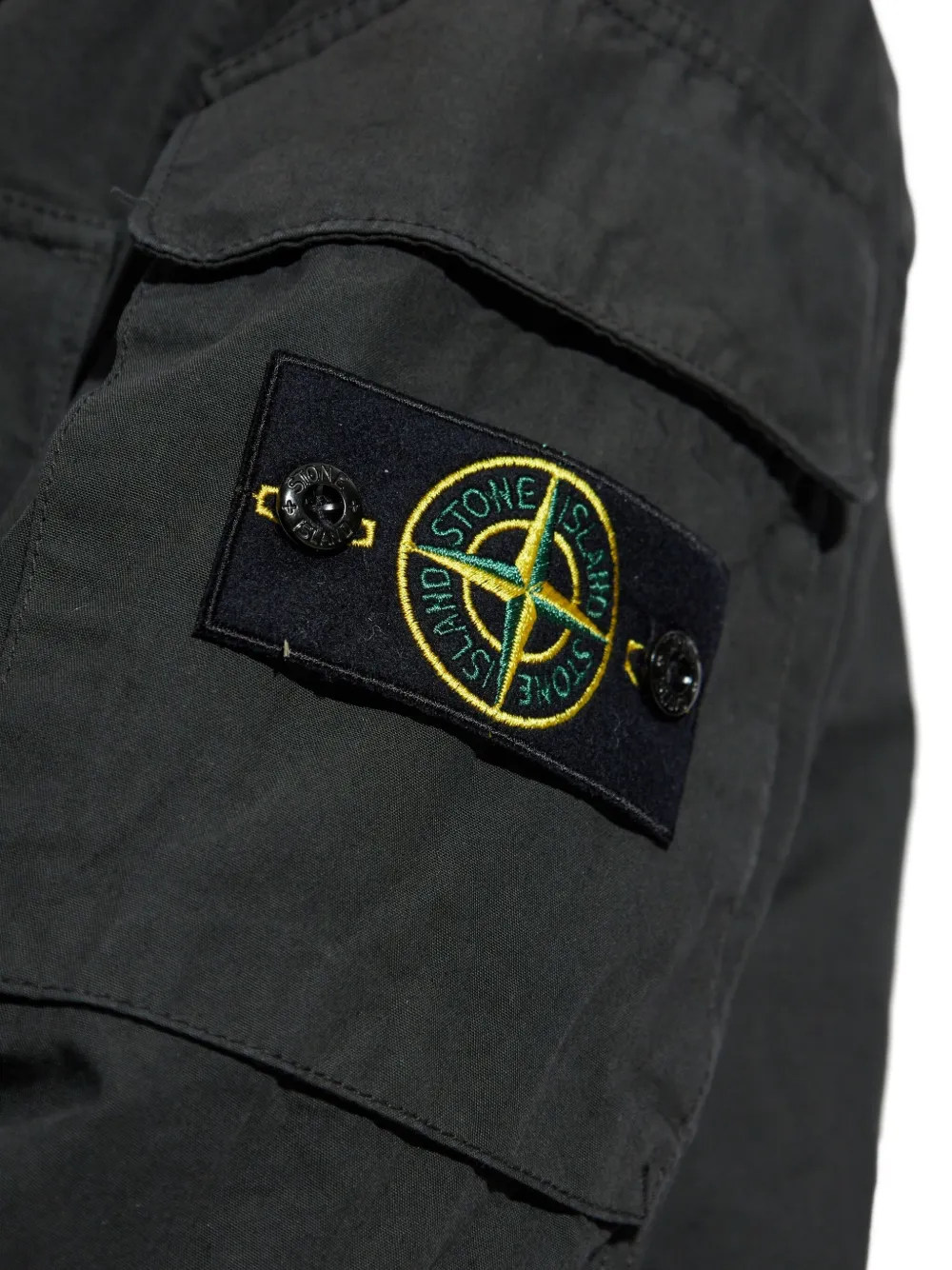 Stone Island Long-sleeved Casual Jacket In Black