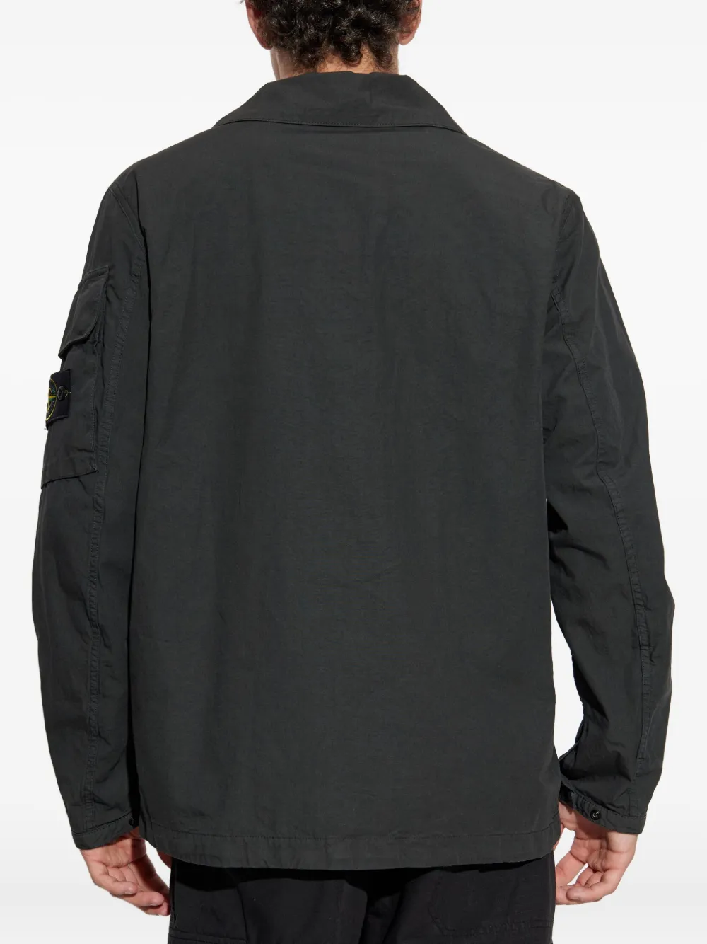 Stone Island Long-sleeved Casual Jacket In Black