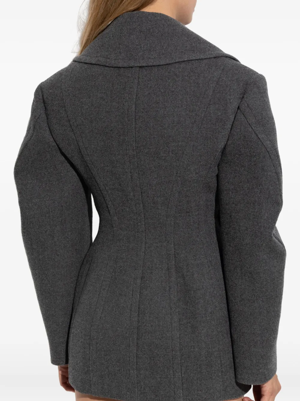 Givenchy Cocoon Peacoat In Gray