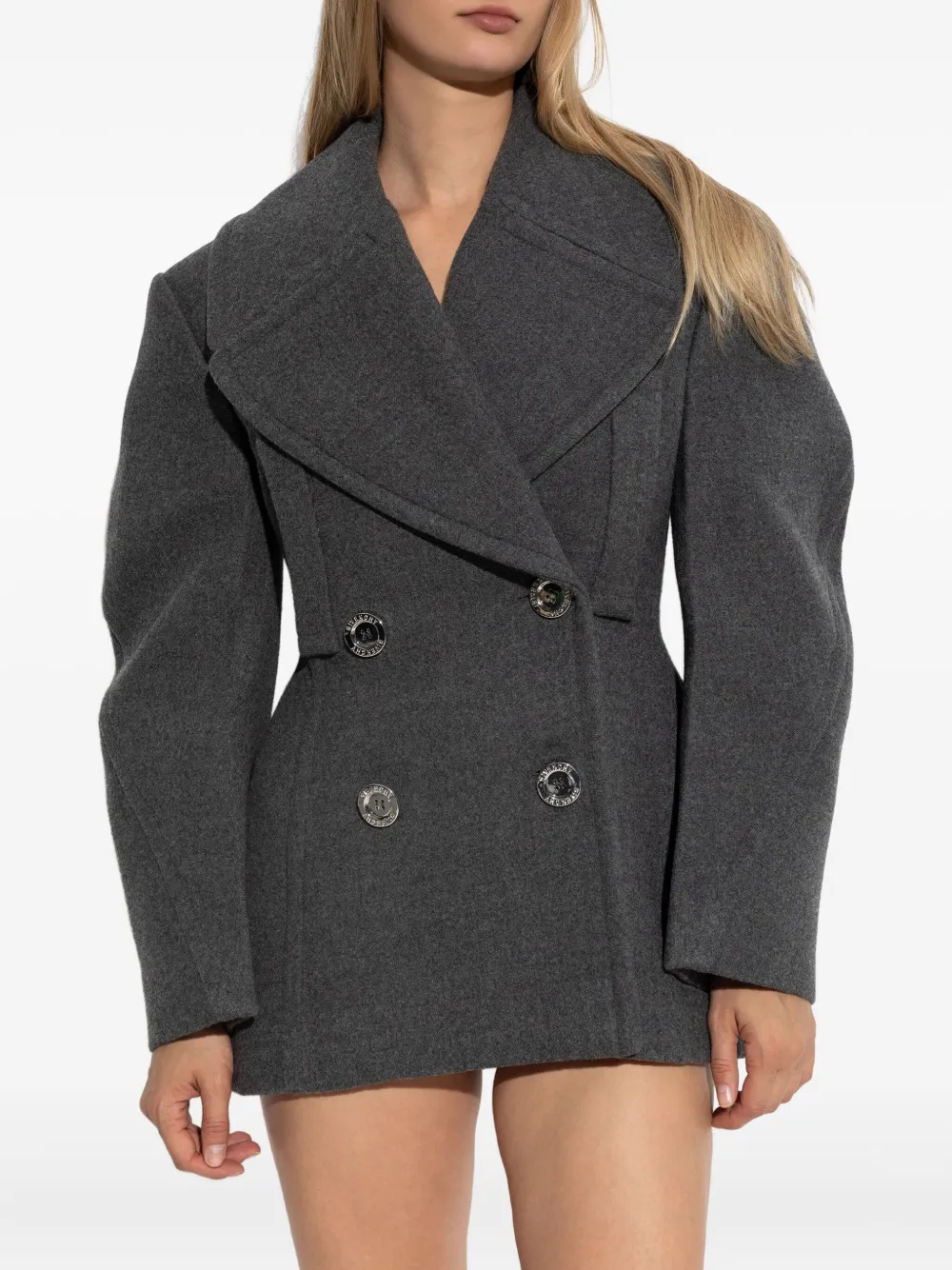 Givenchy Cocoon Peacoat In Gray