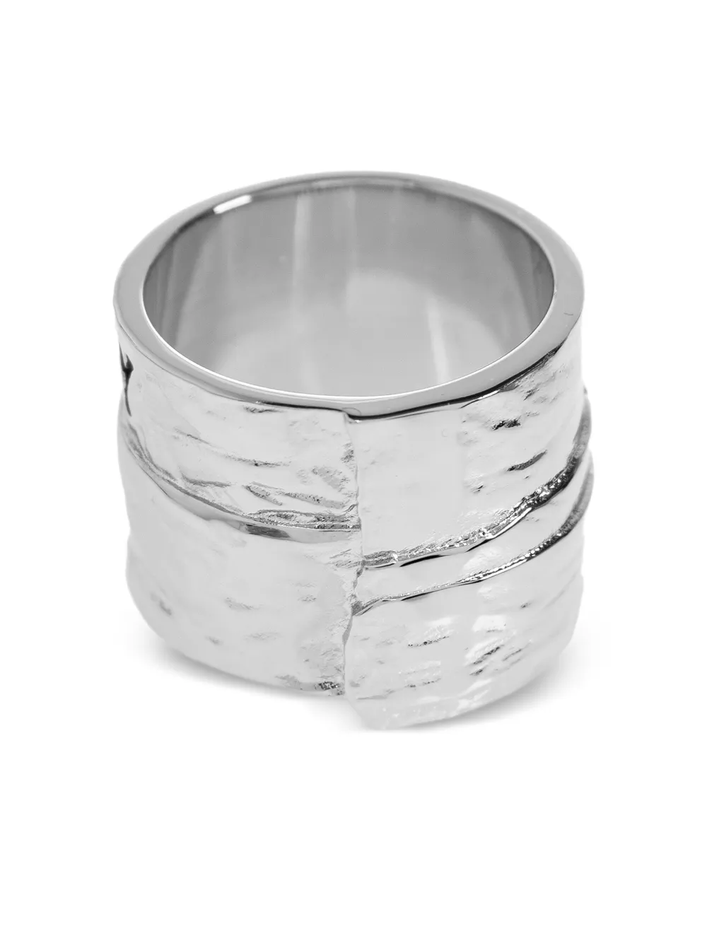 Givenchy Gehämmerter Ring Mit Logo In Metallic