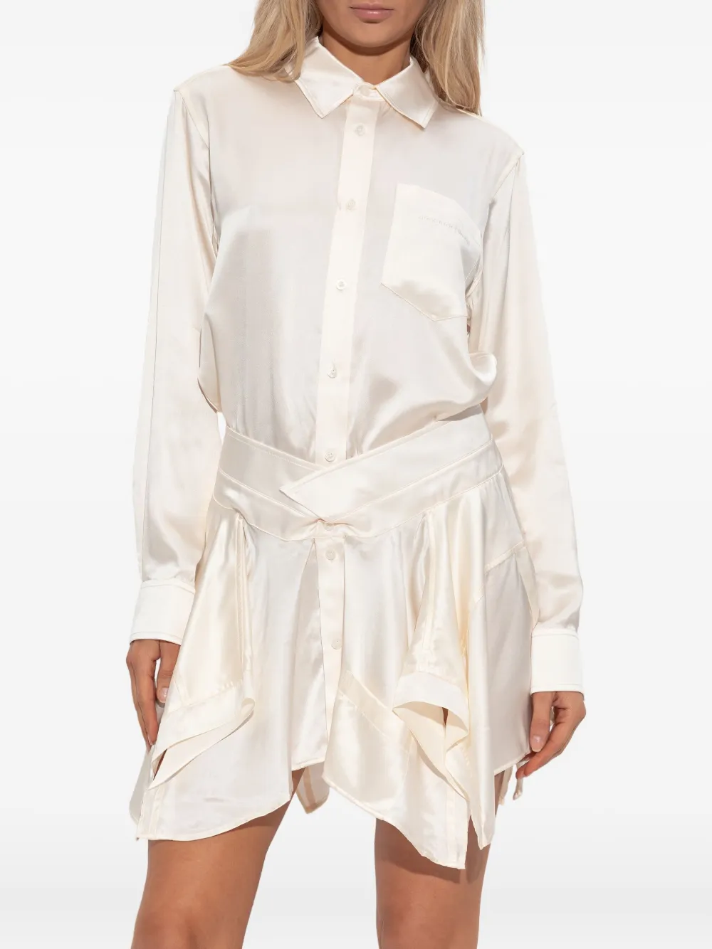 Alexander Wang Silk Midi Dress In Neutral