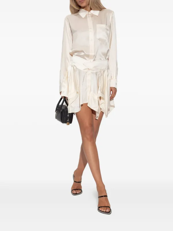 Alexander Wang Silk Midi Dress Neutrals FARFETCH IN