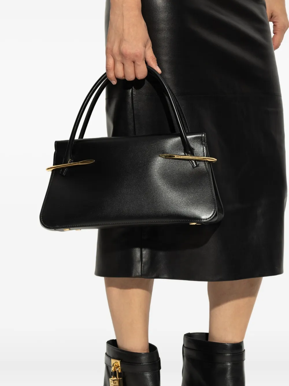 Givenchy Metallic-bar Top-handle Tote Bag In Black