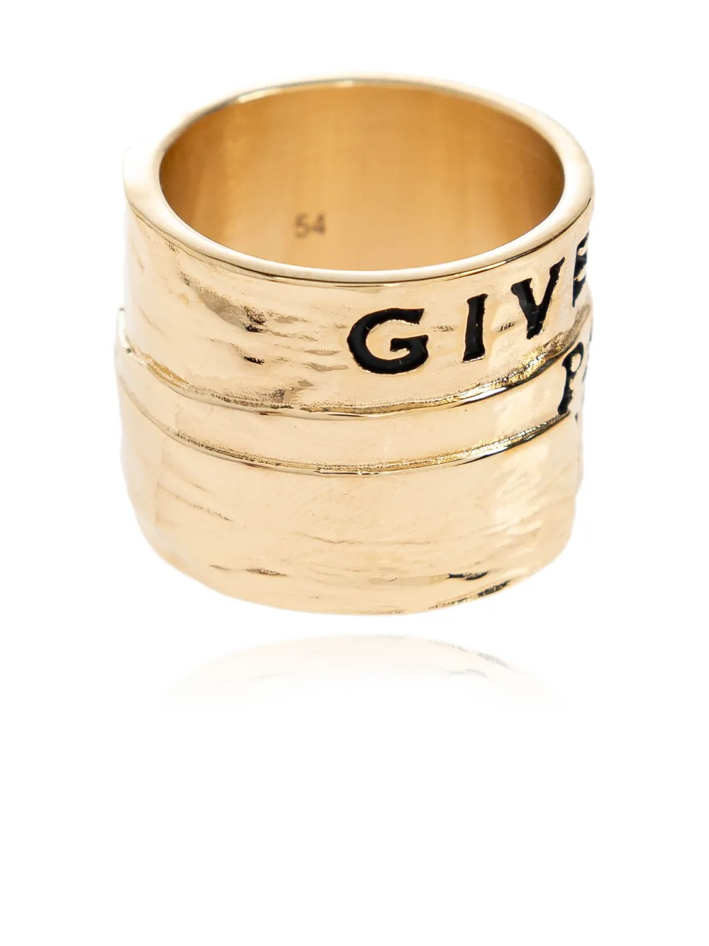 Givenchy Tape Ring In Metal And Enamel Accessories In Gold