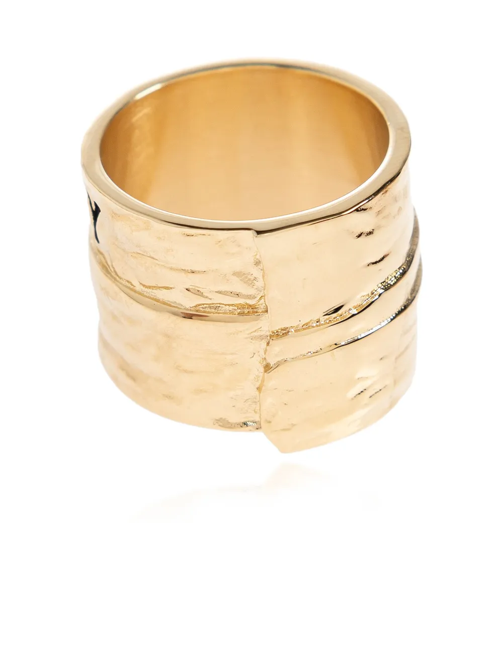 Givenchy Tape Ring In Metal And Enamel Accessories In Gold