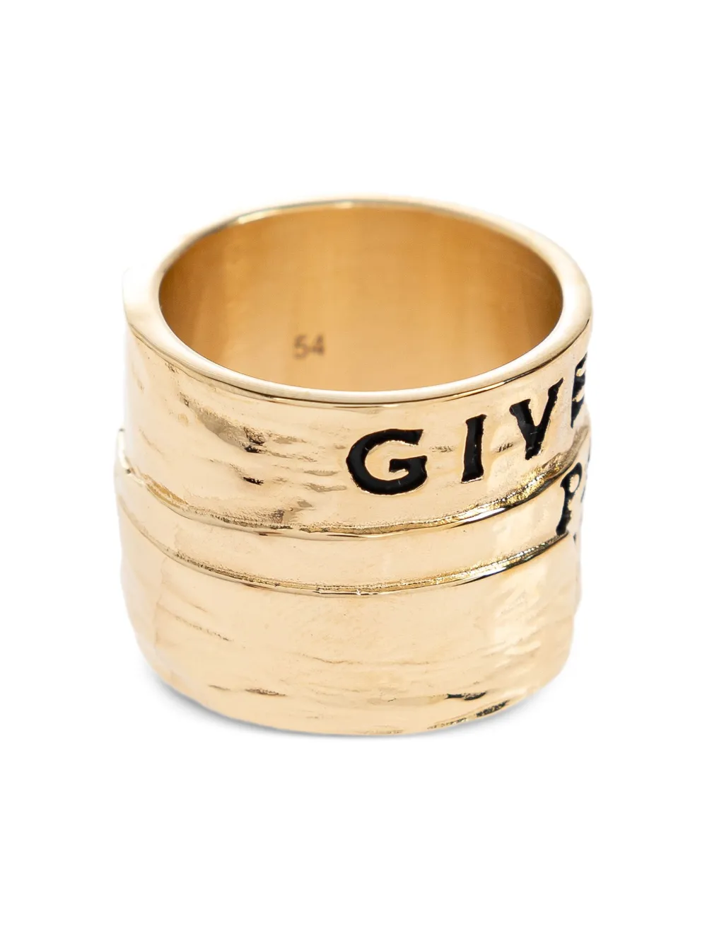 Givenchy hammered logo ring - ゴールドトーン Givenchy hammered logo ring - ゴールドトーン