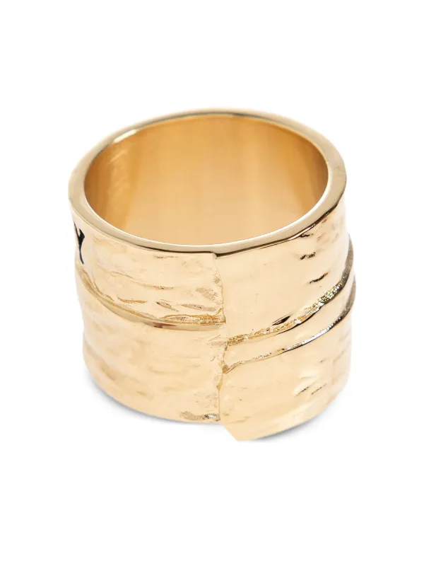 Givenchy Hammered Logo Ring | Gold | FARFETCH