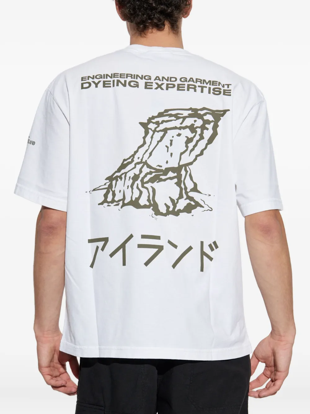 Stone Island Graphic Printed Crewneck T-shirt In White