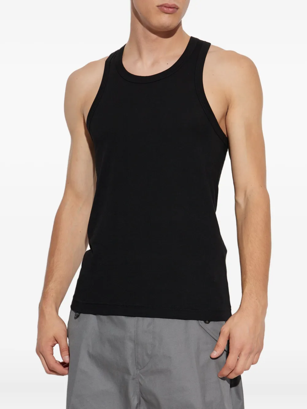 Yohji Yamamoto Tanktop met ronde hals Zwart