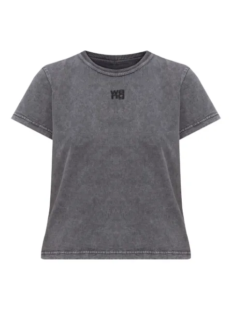 Alexander Wang logo-embroidered cotton top