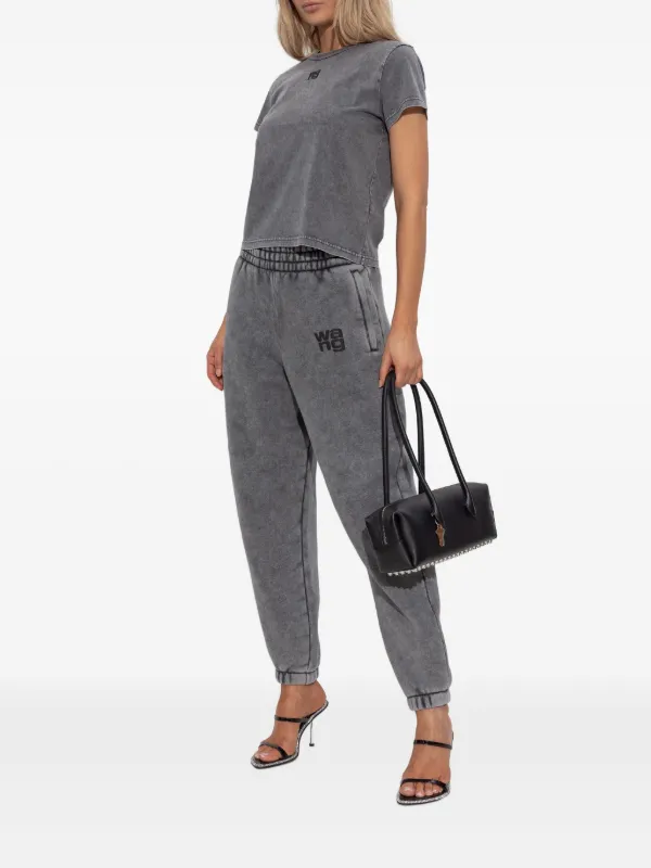 トップス alexanderwang Alexander Wang logo-embroidered Cotton Top | グレー | FARFETCH JP