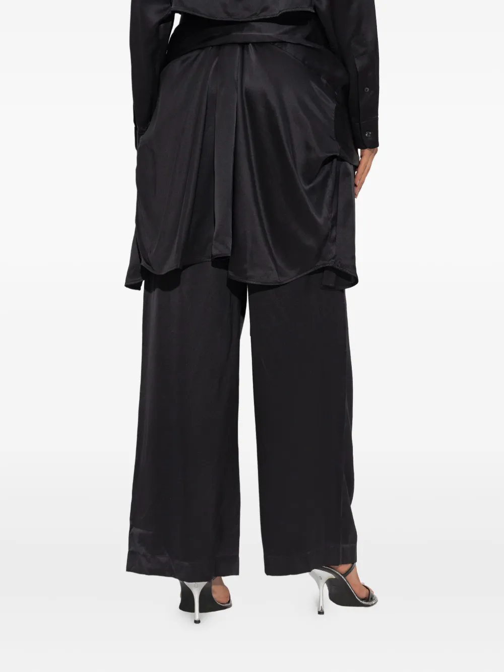 Alexander Wang Knotted-detail Silk Pants In Black