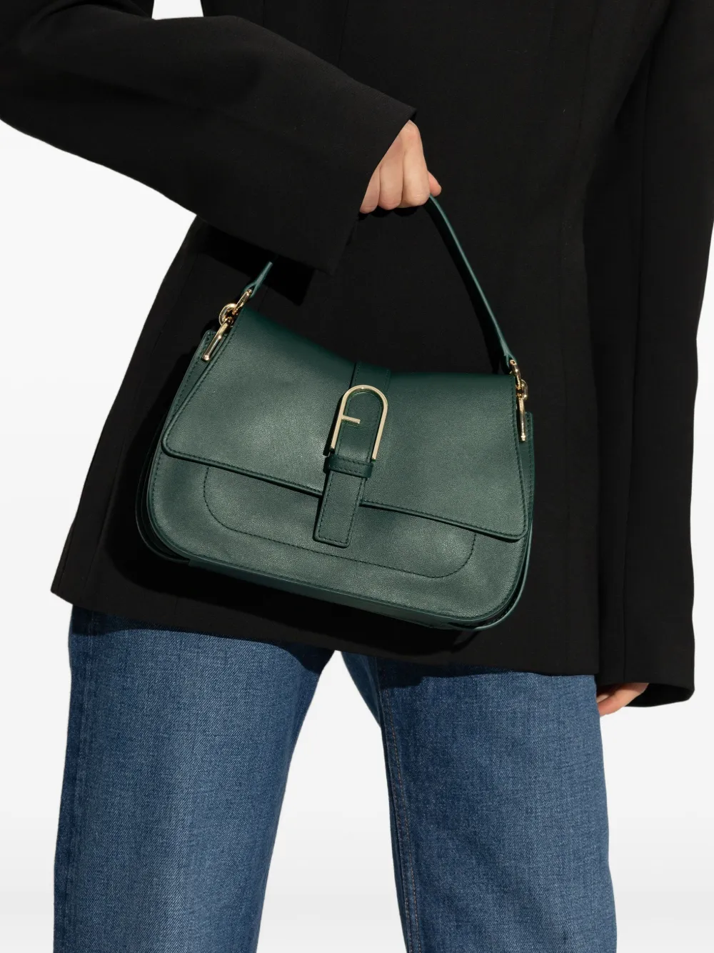 Furla buckle-fastening top-handle bag - Groen