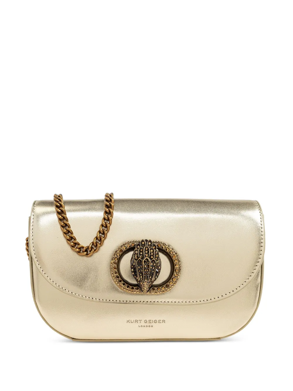 Kurt Geiger Chelsea Embellished Shoulder Bag In Yellow