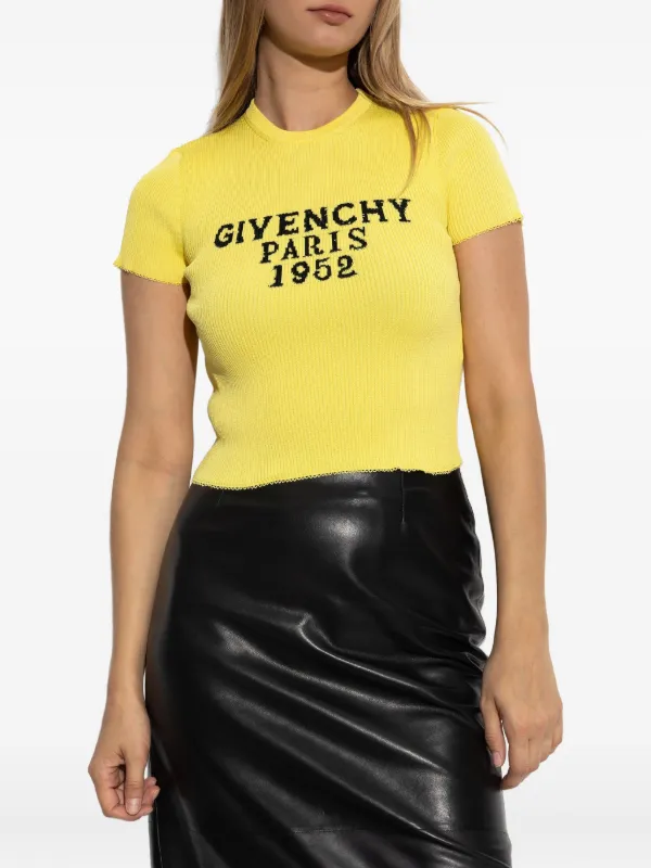 トップス GIVENCHY Givenchy Ribbed Logo Top | Yellow | FARFETCH