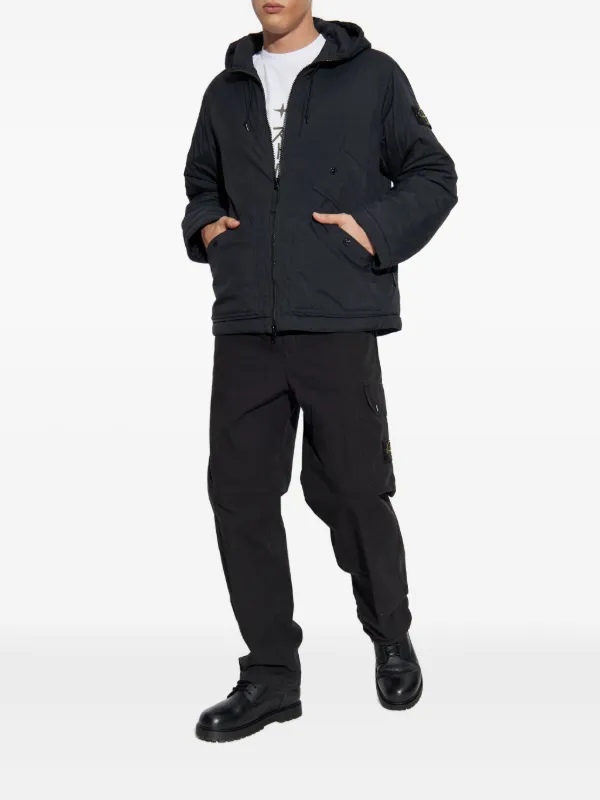 Stone Island Hooded patch-pocket Jacket | Black | FARFETCH
