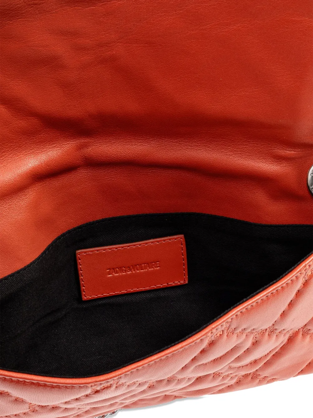 Zadig & Voltaire Rock Ii Quilted Monogram Shoulder Bag In Orange
