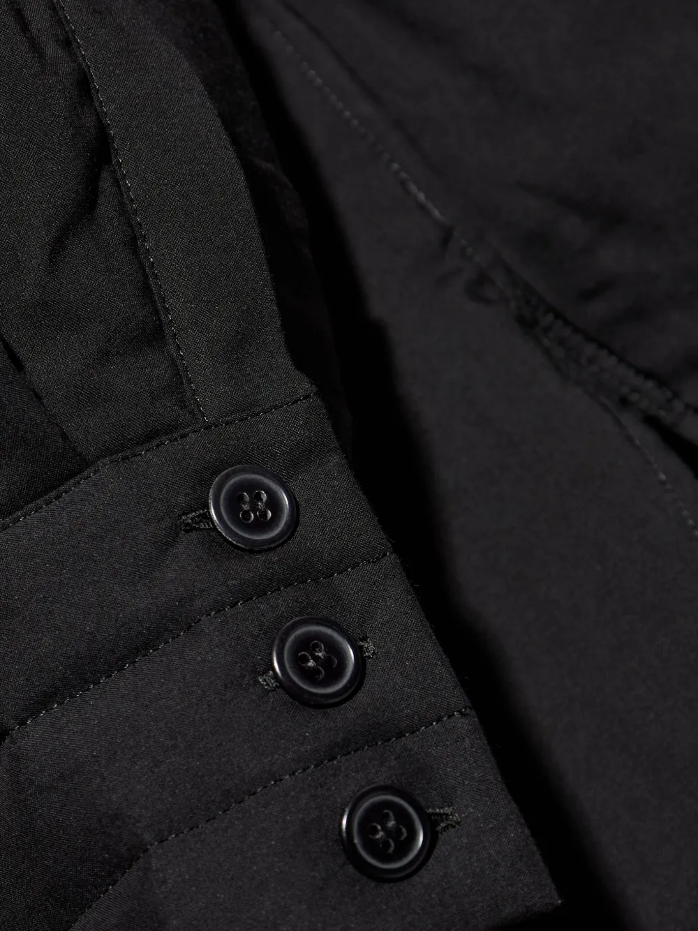 Yohji Yamamoto Black Stole Detail Padded Shirt In Black