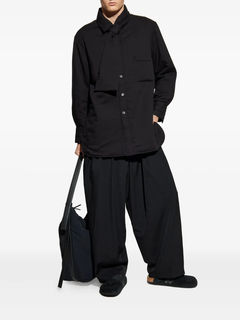 Yohji Yamamoto layered pocket shirt - Zwart