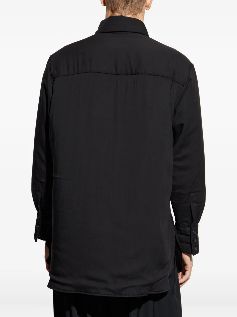 Yohji Yamamoto Black Stole Detail Padded Shirt In Black