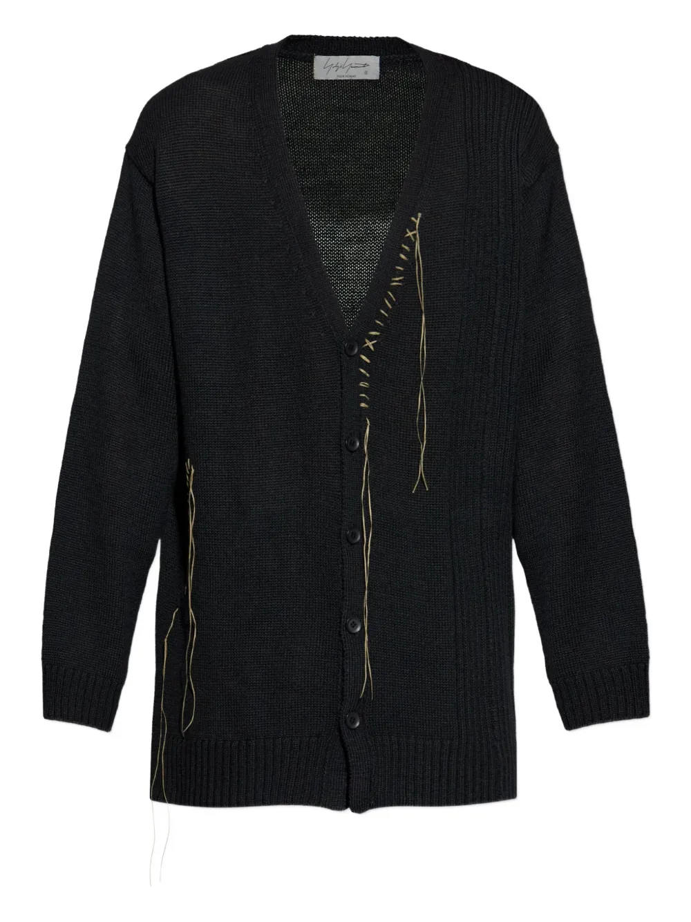 Yohji Yamamoto V-neck wool cardigan | Black | Image 1
