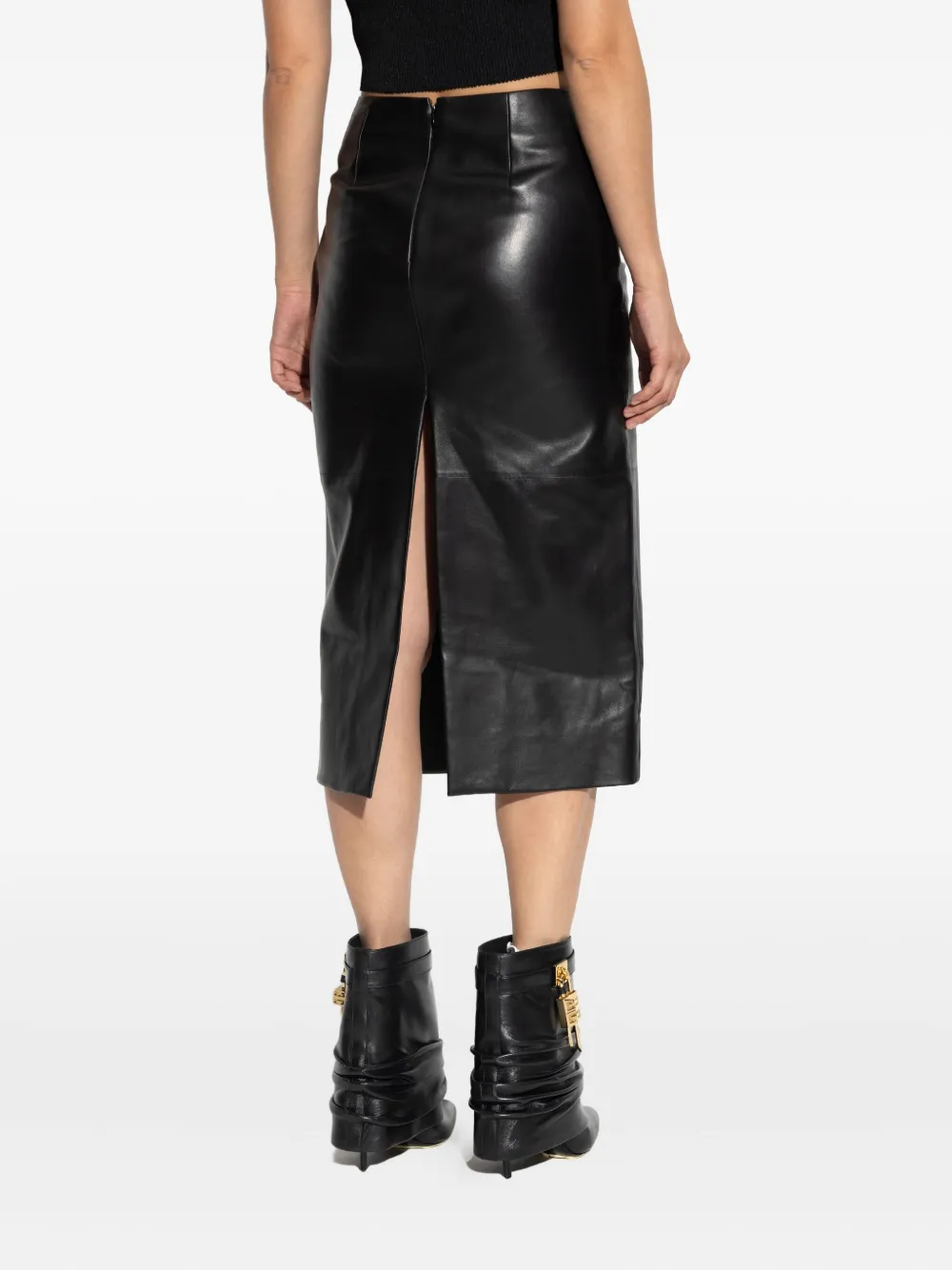 Givenchy Leren midi-rok Zwart